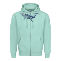 Seafoam humpback whale Zipper Hoodie - BarkalooDesign