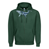 Sports Green humpback whale Zipper Hoodie - BarkalooDesign