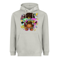 Moon Dust 80's babe afro messy bun Heavyweight Hoodie - texasbilliewilder