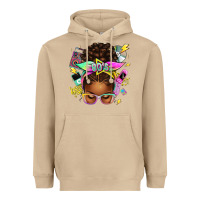 Mushroom 80's babe afro messy bun Heavyweight Hoodie - texasbilliewilder