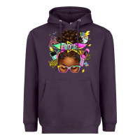 Plum 80's babe afro messy bun Heavyweight Hoodie - texasbilliewilder