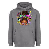 80's Babe Afro Messy Bun Heavyweight Hoodie | Teevron