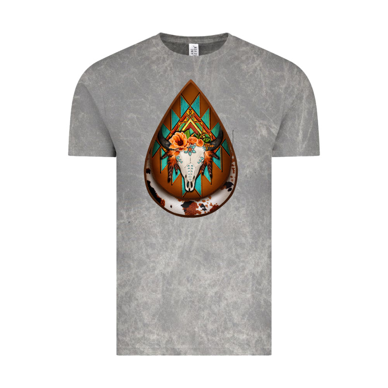 Aztec Bullskull Teardrop Earrings Vintage Tee by Jasminsmagicworld | Teevron