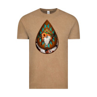 Vintage Coffee aztec bullskull teardrop earrings Vintage Tee - Jasminsmagicworld