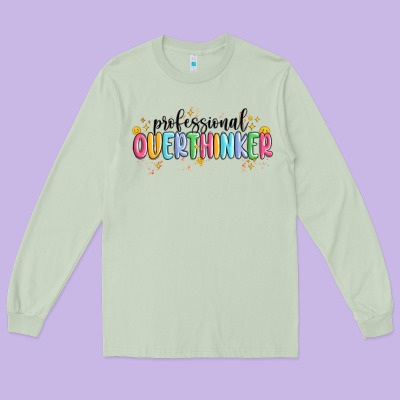 Professional Overthinker Long Sleeve Tee Designed By Maliassmallbusiness