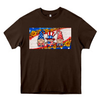 Chocolate Brown usa gnome license plate Heavy Core Tee - HRA Design Shop