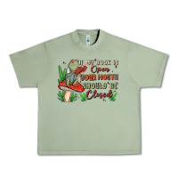 Oil Green if my book is open your mouth should be closed malia Urban Heavy Tee - MaliasSmallBusiness