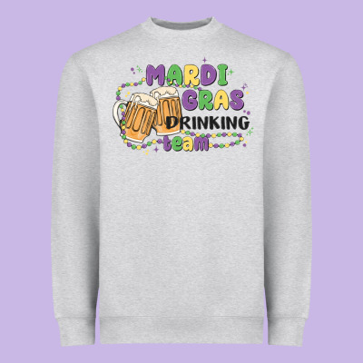 Mardi Gras Drinking Team Heavyweight Sweatshirt Designed By Maliassmallbusiness