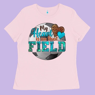 My Heart Is On That Field Soccer Ladies Tee Designed By Hra Design Shop