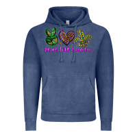 Vintage Denim peace love mardi gras Vintage Hoodie - BarkalooDesign