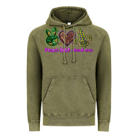 Vintage Olive peace love mardi gras Vintage Hoodie - BarkalooDesign