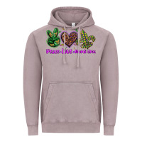 Vintage Zinc peace love mardi gras Vintage Hoodie - BarkalooDesign