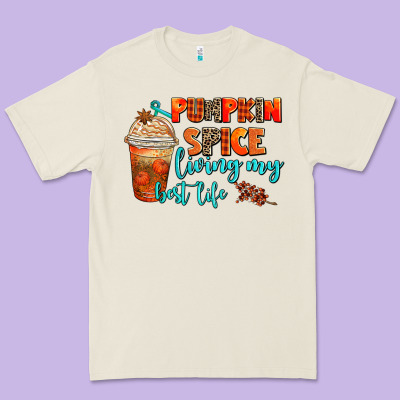 Pumpkin Spice Living My Best Life Premium Tee Designed By Adodesignshop