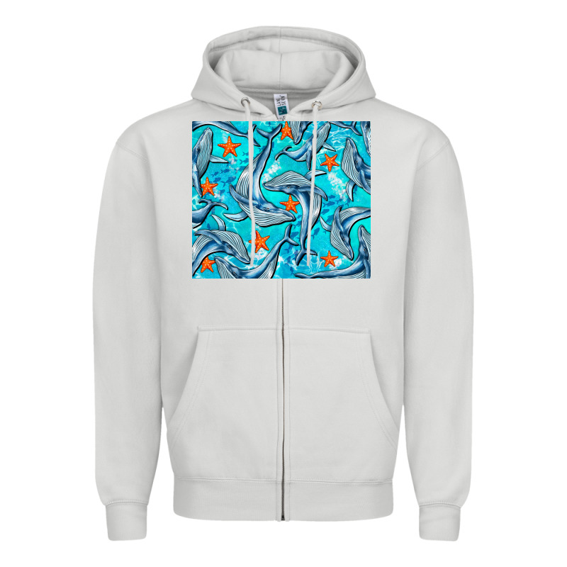 Humpback Whale Zipper Hoodie by BarkalooDesign | Teevron
