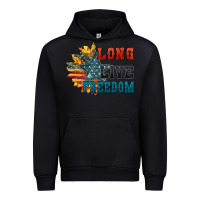 Black Long live freedom Urban Hoodie - FaDigitalArtStudio