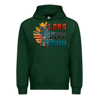 Forest Green Long live freedom Urban Hoodie - FaDigitalArtStudio