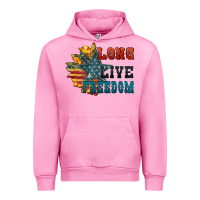 Fuchsia Pink Long live freedom Urban Hoodie - FaDigitalArtStudio