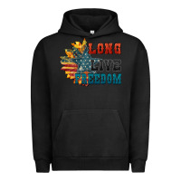 Pigment Black Long live freedom Urban Hoodie - FaDigitalArtStudio