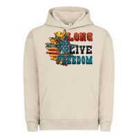 Pigment French Oak Long live freedom Urban Hoodie - FaDigitalArtStudio