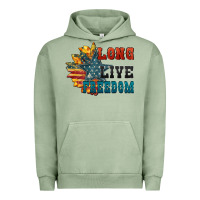 Pigment Oil Green Long live freedom Urban Hoodie - FaDigitalArtStudio