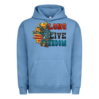 Pigment Pebble Blue Long live freedom Urban Hoodie - FaDigitalArtStudio