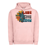 Pigment Salmon Long live freedom Urban Hoodie - FaDigitalArtStudio