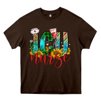 Chocolate Brown christmas icu nurse Heavy Core Tee - FaDigitalArtStudio