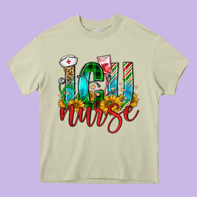 Christmas Icu Nurse Heavy Core Tee Designed By Fadigitalartstudio