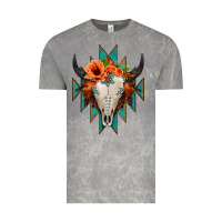 Aztec Turquoise Bull Skull Vintage Tee | Teevron