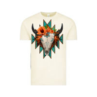 Vintage Arctic Aztec Turquoise Bull Skull Vintage Tee - Jasminsmagicworld