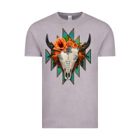 Vintage Zinc Aztec Turquoise Bull Skull Vintage Tee - Jasminsmagicworld