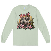 Matcha cute but will fight you racoon western Long Sleeve Tee - NancyCooperArtShop