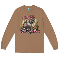 Toasted Coconut cute but will fight you racoon western Long Sleeve Tee - NancyCooperArtShop