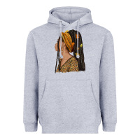 Heather Grey Fall afro woman Heavyweight Hoodie - NancyCooperArtShop
