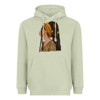 Matcha Fall afro woman Heavyweight Hoodie - NancyCooperArtShop