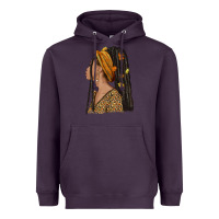 Plum Fall afro woman Heavyweight Hoodie - NancyCooperArtShop