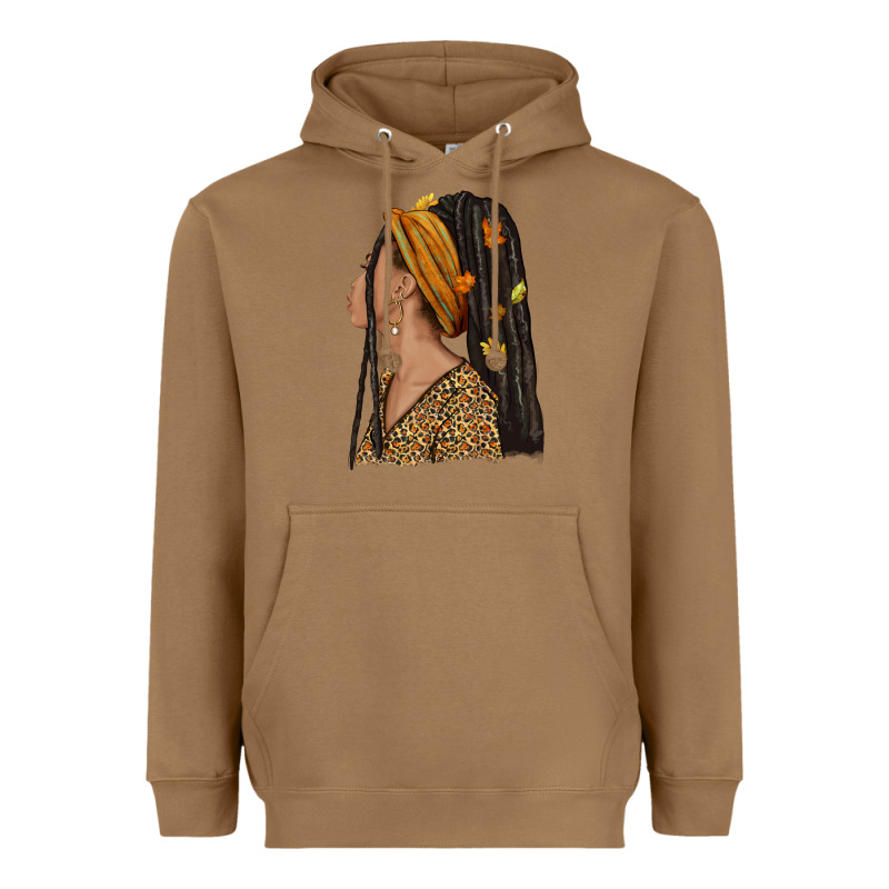 Fall Afro Woman Heavyweight Hoodie by NancyCooperArtShop | Teevron