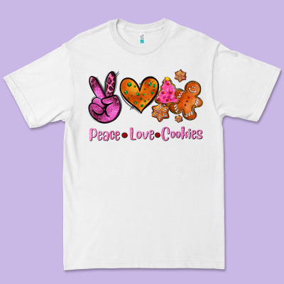 Peace Love Cookies Premium Tee Designed By Adodesignshop