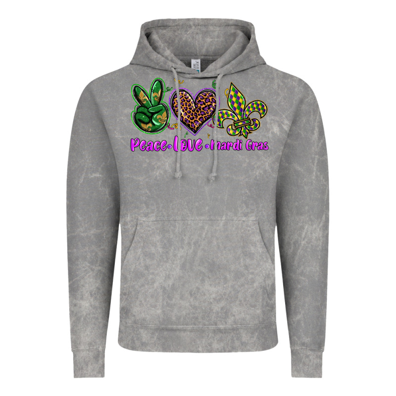 Peace Love Mardi Gras Vintage Hoodie by BarkalooDesign | Teevron