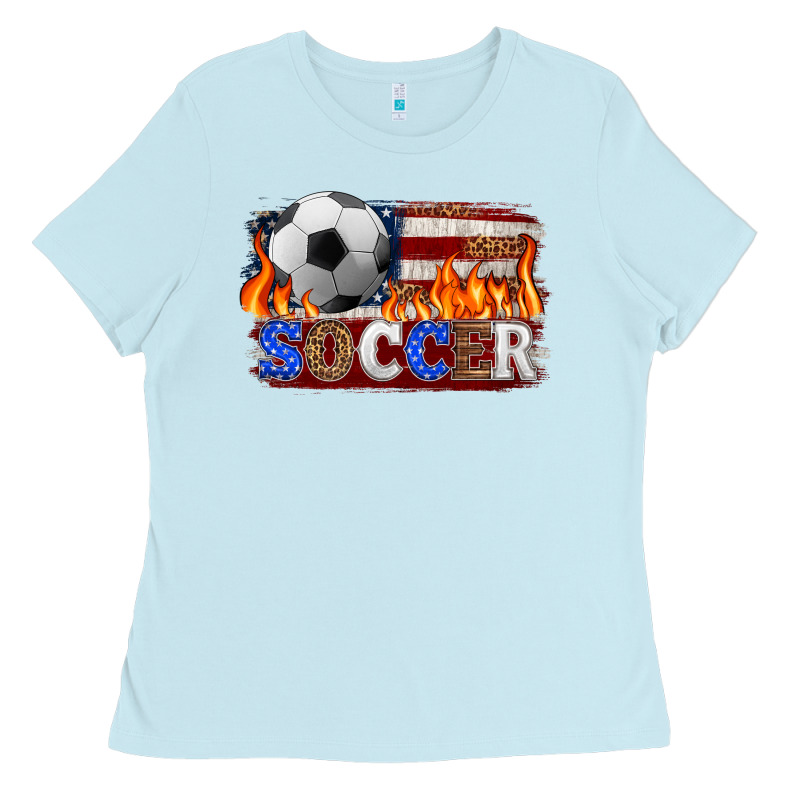 Western American Flag Soccer Ladies Tee by HRA Design Shop | Teevron