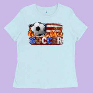 Western American Flag Soccer Ladies Tee Designed By Hra Design Shop