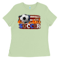 Matcha western american flag soccer Ladies Tee - HRA Design Shop