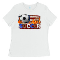 White western american flag soccer Ladies Tee - HRA Design Shop