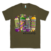 Army Green mardi gras teacher life Classic Tee - MaliasSmallBusiness
