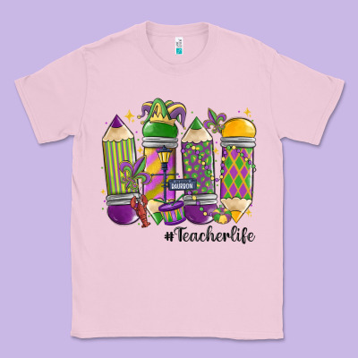 Mardi Gras Teacher Life Classic Tee Designed By Maliassmallbusiness