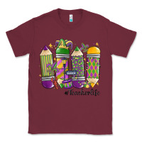 Burgundy mardi gras teacher life Classic Tee - MaliasSmallBusiness