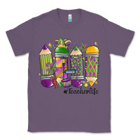 Lavender mardi gras teacher life Classic Tee - MaliasSmallBusiness