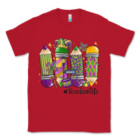 Red mardi gras teacher life Classic Tee - MaliasSmallBusiness