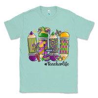 Seafoam mardi gras teacher life Classic Tee - MaliasSmallBusiness