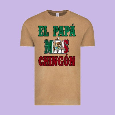 El Papa Mas Chingon Mexican Flag Vintage Tee Designed By Jasminsmagicworld